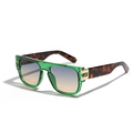 Occhiali da sole oversize rétro con montatura verde trasparente e aste tartarugate - Verde
