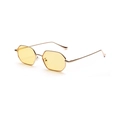 Retro octagonal sunglasses with gold metal frame and yellow transparent lenses - Yellow