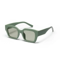 Gafas de sol rectangulares retro con montura verde aguacate y lentes gris oscuro - Verde