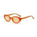 Retro oval sunglasses with translucent orange frames and light yellow lenses for women - Transparent Orange Frame Yellow Lens