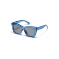 Trendige Cat-Eye Sonnenbrille in durchscheinendem Blau mit grauen Polarisationsgläsern - Dunkelblau