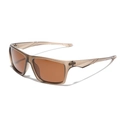 Occhiali da sole Y2K TR90 polarizzati con montatura marrone trasparente e lenti scure - Marrone Satinato