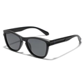 Klassische mattschwarze polarisierte TR90-Sonnenbrille mit blauem Akzent am Brillenbügel - Mattschwarz