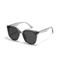 Occhiali da sole vintage beige oversize con lenti grigie e dettagli a borchie - Grigio fumo