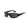 Gafas de sol Y2K rectangulares negras con lentes gris oscuro de diseño deportivo moderno - Negro Brillante / Gris