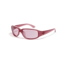 Gafas de sol envolventes rectangulares Y2K rosa translúcido con lentes teñidas - Lila