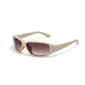 Gafas de sol rectangulares Y2K con montura beige y cristales degradados marrones - Marrón Esmerilado