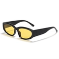 Fashionable narrow square sunglasses with black frame and yellow lenses for a retro look - Black Frame Yellow Lens