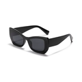 Gafas de sol Y2K negras cuadradas con montura gruesa y cristales gris oscuro - Negro Brillante / Gris