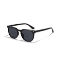 Klassische schwarze Pilotenbrille mit dunklen Gläsern und silbernen Metalldetails - Glänzendes Schwarz / Grau