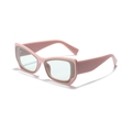Gafas de sol Y2K rosa cuadradas estilo cat-eye con lentes azul claro y patillas anchas - Montura Rosa Lente Gris
