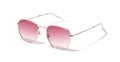 Occhiali da sole squadrati retrò con montatura in metallo oro rosa e lenti rosa sfumate - Rosso