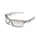Silver Y2K sporty futuristic sunglasses with translucent matte grey frames and grey lenses - Flash Grey