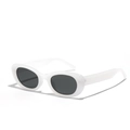 Retro white oval sunglasses with thick frame and dark lenses for men and women - Jelly White