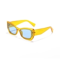 Gafas de sol cuadradas estilo Y2K con montura naranja y cristales azul claro - Montura naranja Lente azul