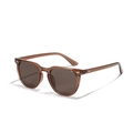 Retro bernsteinfarbene Pilotenbrille mit dunkelgrauen Gläsern in C4-Farbausführung - Kühles Braun