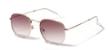 Occhiali da sole quadrati in metallo oro rosa con lenti sfumate rosa-marrone - Tè Chiaro
