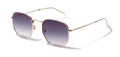 Modern square rose gold metal sunglasses with purple gradient lenses for men and women - Purple Grey