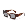 Y2K style tortoiseshell cat eye sunglasses with grey lenses and wide temples - Tortoiseshell Grey Lens