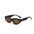 Occhiali da sole cat-eye neri con lenti marroni scure e borchie in argento - Montatura Nera Lenti Marrone Chiaro