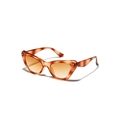 Retro Katzenaugen-Sonnenbrille mit Schildpatt-Rahmen und Verlaufsgläsern auf weißem Grund - Tee Schildpatt