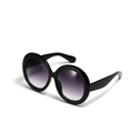 Oversized retro round black sunglasses with thick frame and purple gradient lenses - Glossy Black Gradient Gray