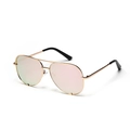 Occhiali da sole aviatore con montatura in metallo dorato e lenti rosa sfumate - Montatura Oro Lenti Rosa