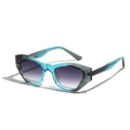 Occhiali da sole cat-eye con montatura sfumata blu-grigio e lenti sfumate viola - Sfumato Grigio Blu