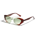 Retro TR90 cat-eye sunglasses with reddish-brown and pale green two-tone frame - Gradient Brown Green