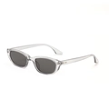 Chic transparent grey square frame sunglasses with dark lenses for men and women - Smoke Gray