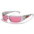 Occhiali da sole sportivi Y2K futuristici con montatura grigia e lenti rosa specchiate - Montatura Grigia Lenti Rosse