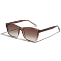 Occhiali da sole TR90 alla moda con montatura marrone trasparente e lenti sfumate - Marrone