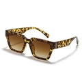 Retro square oversized tortoiseshell sunglasses with brown gradient lenses at 45-degree angle - Tortoise Tea Lens