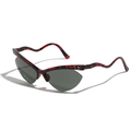 Occhiali da sole cat-eye con montatura tartarugata rossa e aste a onde - Tortoise
