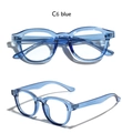 Occhiali da sole rotondi rétro con montatura blu trasparente per uomo e donna - Blu Trasparente