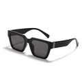 Classic large square black frame sunglasses with grey lenses and silver trim - Bright Black / Gray