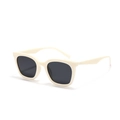 Occhiali da sole retrò bianco crema con montatura quadrata e lenti scure - Montatura Beige Lente Grigia