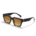 Square tortoise shell sunglasses with black frame and gradient brown lenses - Black Tortoise Shell