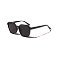 Klassische schwarze Sonnenbrille im quadratischen Design für Damen und Herren im Retro-Stil - Glänzendes Schwarz / Grau