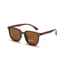 Gafas de sol polarizadas cuadradas de TR90 para hombre en acabado marrón clásico - Marrón Esmerilado