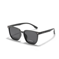Gafas de sol polarizadas cuadradas TR90 negro mate para hombre con lentes de 0.74 grado - Gris Mate