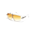 Gafas de sol retro de gran tamaño con lentes degradadas naranja y detalles dorados - Transparente / Lentes Amarillas