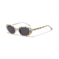 Lunettes de soleil ovales blanches avec imprimé ananas jaune et verres de protection - Petite Ananas