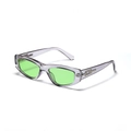 Occhiali da sole retrò cat-eye con montatura viola e lenti verde brillante - Montatura Grigia Lenti Verdi