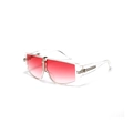 Gafas de sol vintage de gran tamaño con montura transparente y lentes degradadas rojas - Transparente / Lentes Rojas