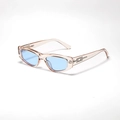 Occhiali da sole retrò cat-eye con montatura rosa e lenti azzurre da donna - Montatura Tè Lenti Blu