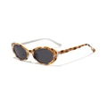 Lunettes de soleil ovales femme avec motif de tournesols crème et verres gris - Tournesol