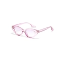 Vintage cat-eye sunglasses with transparent pink frame and rivet details for women - Light Purple