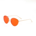 Occhiali da sole punk retrò con lenti arancioni e sottile montatura in metallo dorato - Montatura Dorata Lenti Rosse