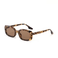 Vintage kleine eckige Sonnenbrille mit Schildpatt-Rahmen und braunen Gläsern für Damen und Herren - Schildpatt Tee Linse